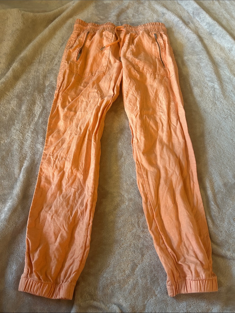 Athleta Cabo linen jogger in peach